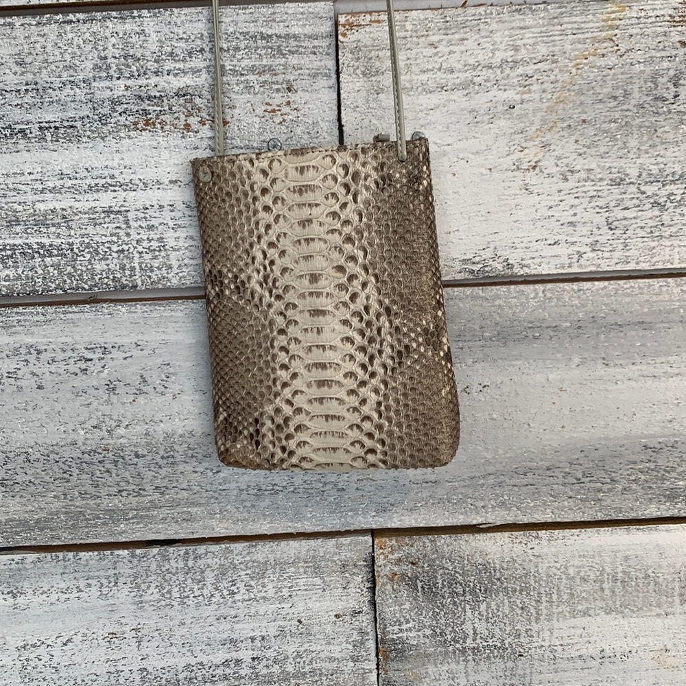 Python cross body purse